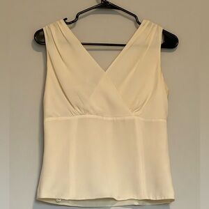 Cream size 2 pure silk tank for casual or business.